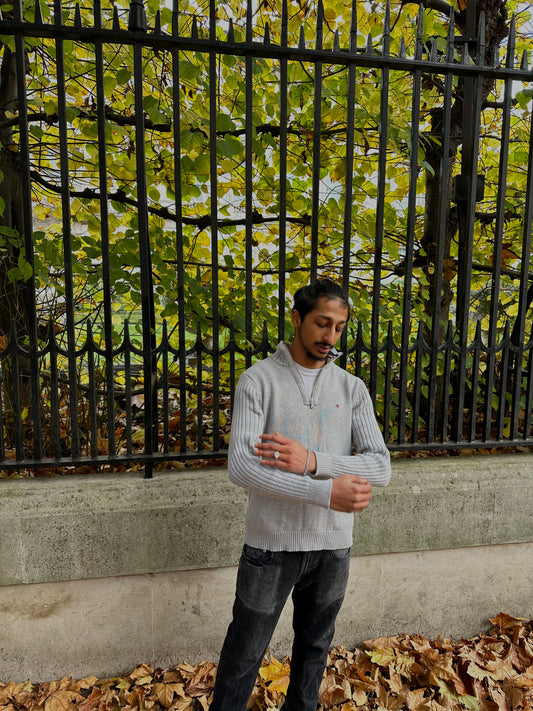 Tommy Hilfiger Light Grey Quarter Zip Sweater