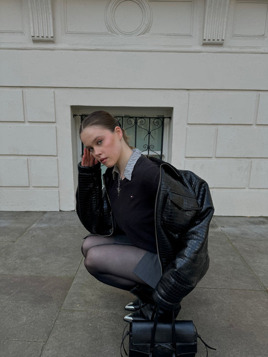 Black Tommy Hilfiger V Neck Sweater