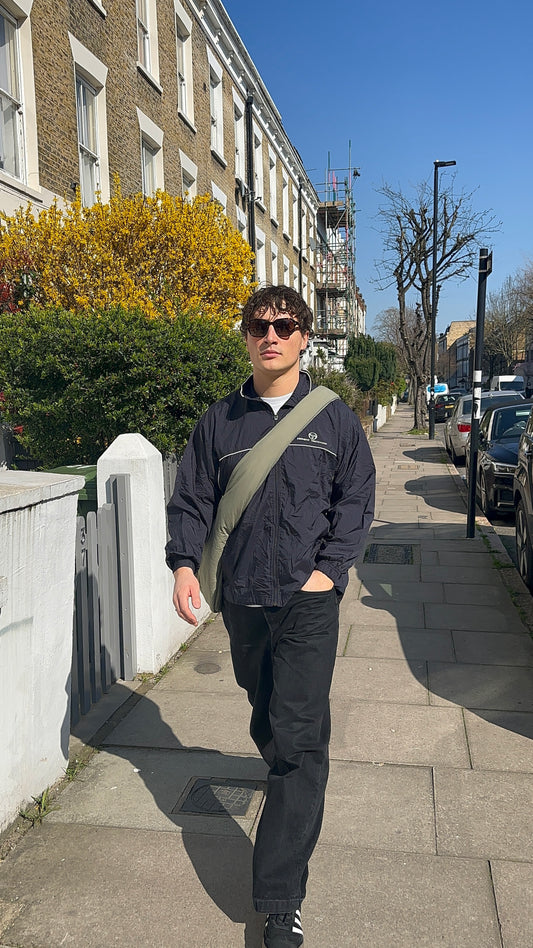 90's Sergio Tacchini Black Windbreaker