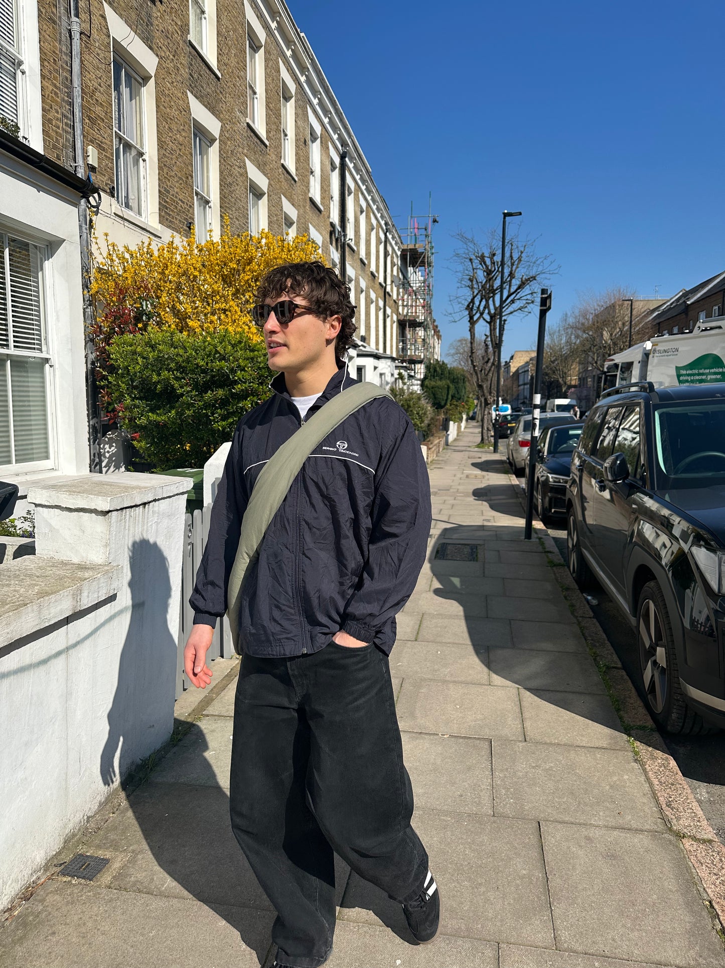 90's Sergio Tacchini Black Windbreaker