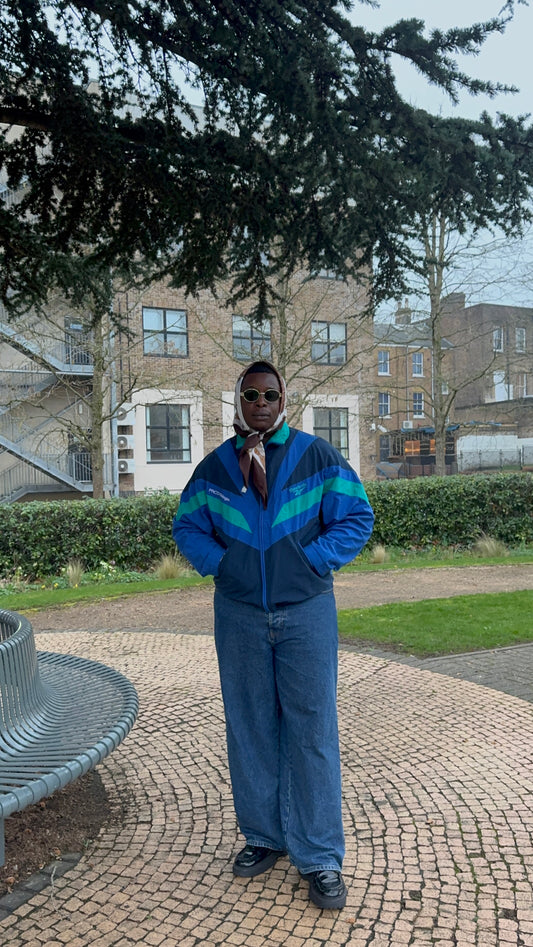 Vintage Reebok 90's Windbreaker with Classic Colour Block Design