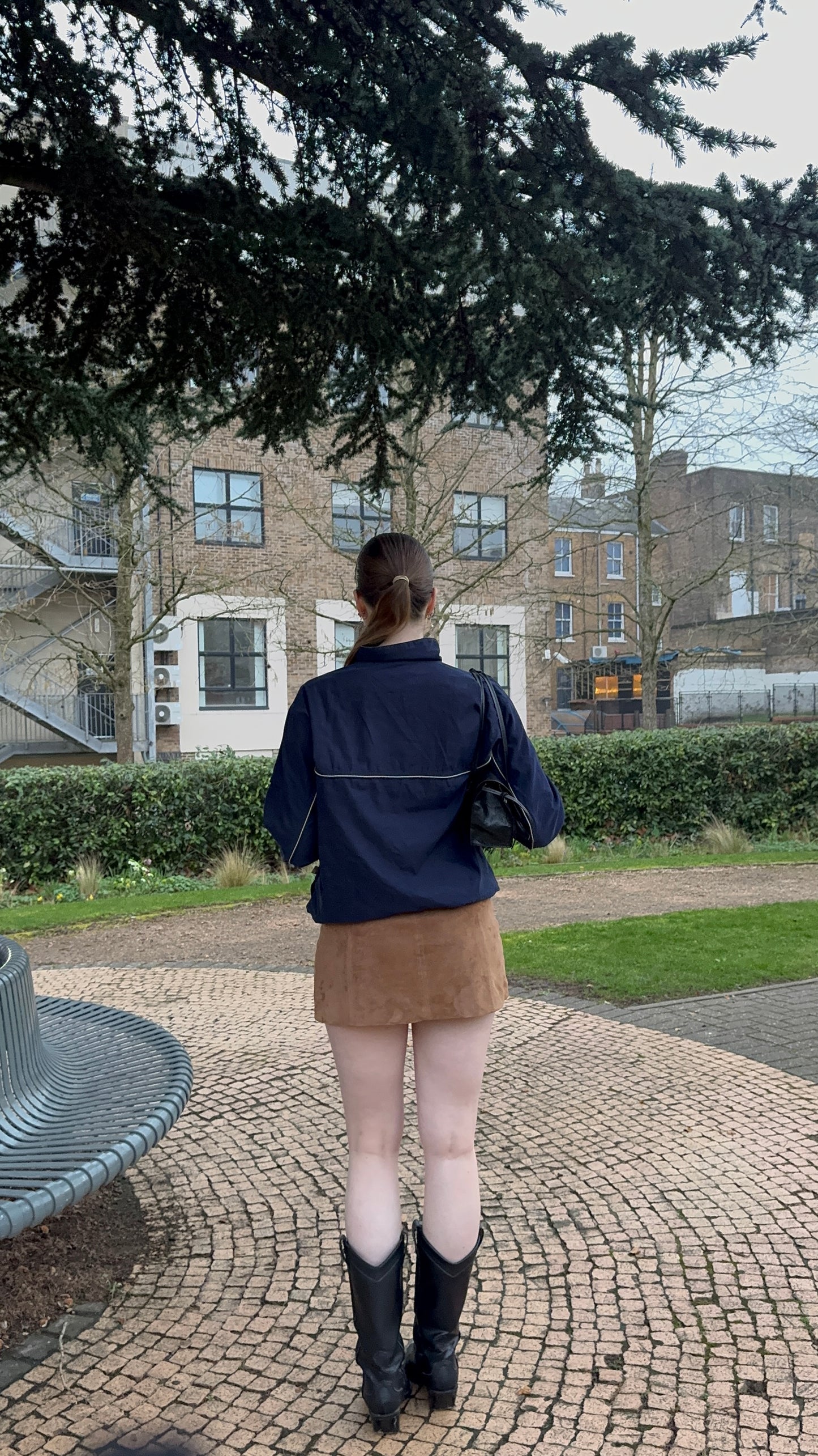 90's Navy Blue & Tan Champion Vintage Windbreaker Jacket