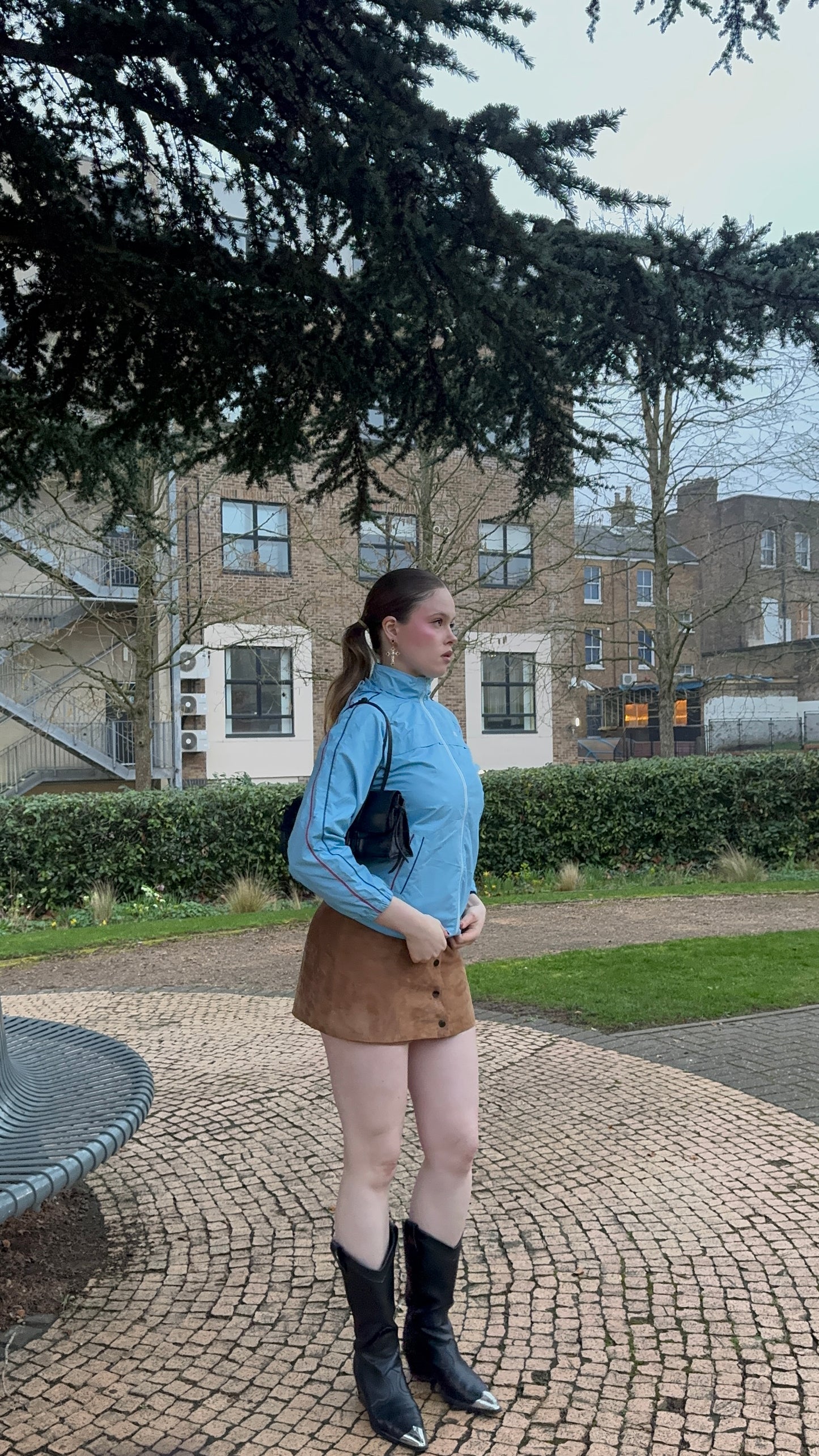 90's Vintage Blue Fila Windbreaker Jacket with Red Piping