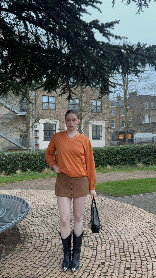 Nike Golf Clima Fit Orange Long Sleeve Windbreaker Top