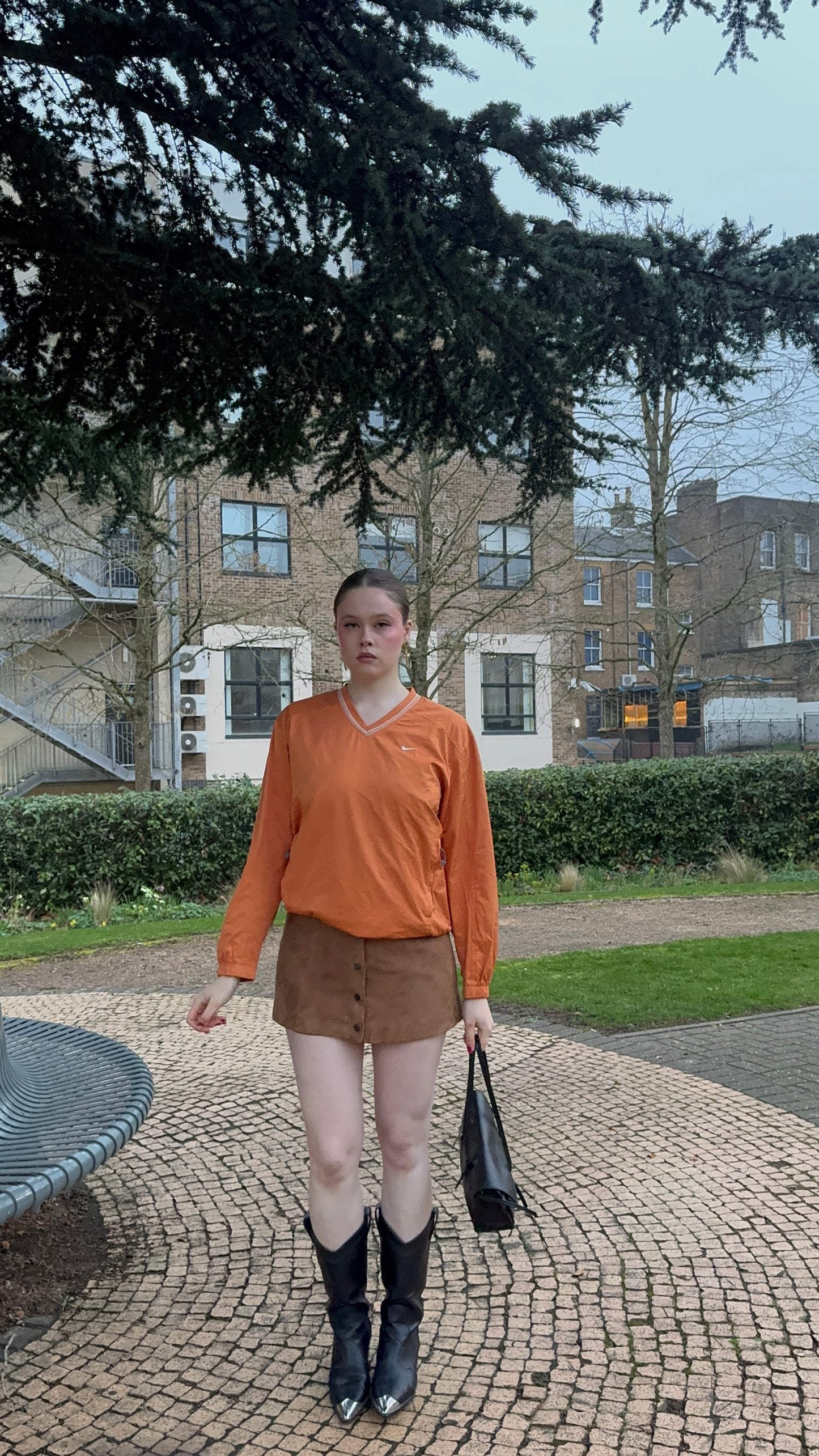 Nike Golf Clima Fit Orange Long Sleeve Windbreaker Top