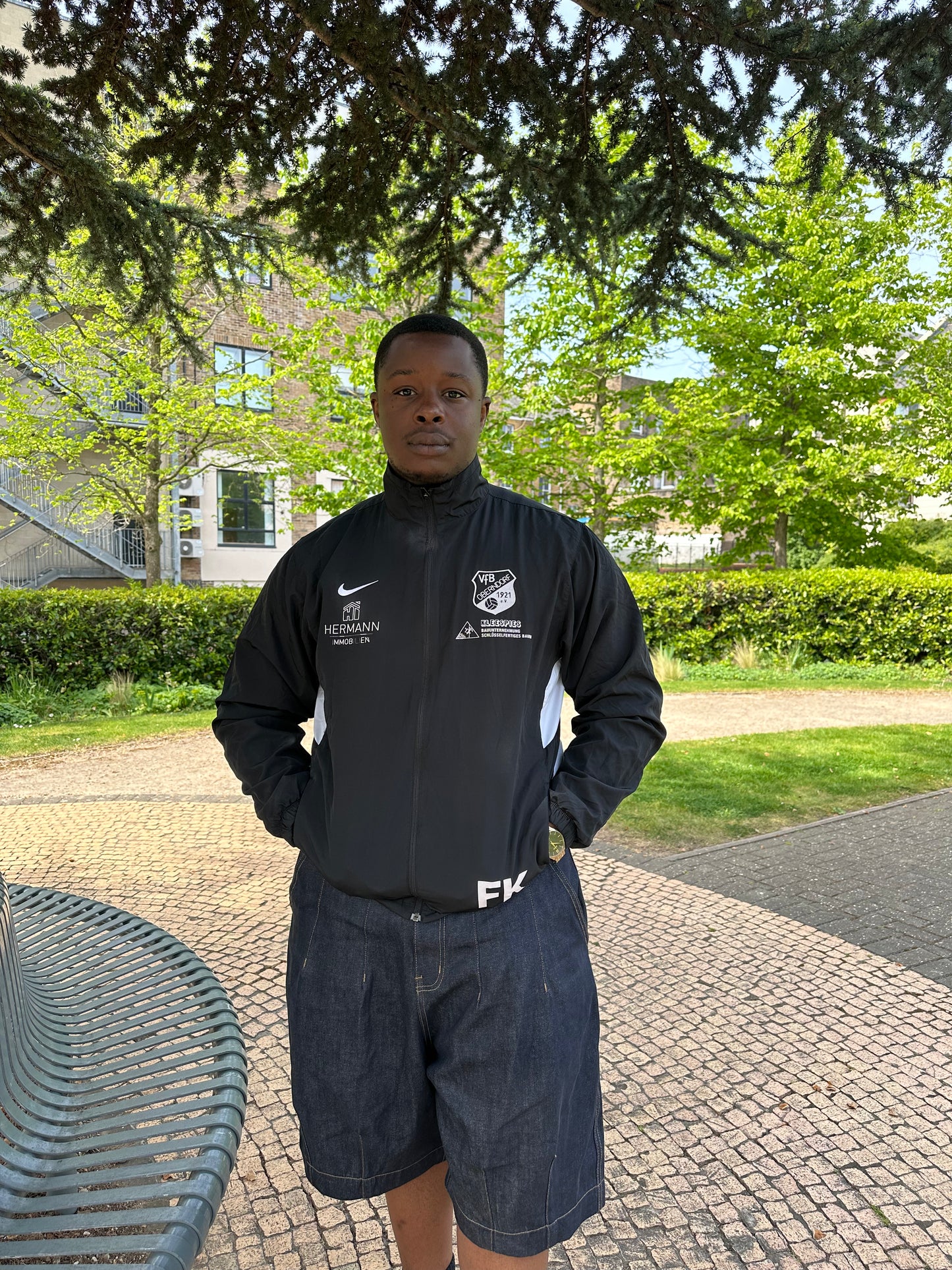 Vintage Black Nike Team Issued Dry Fit Windbreaker VFB Obendorf