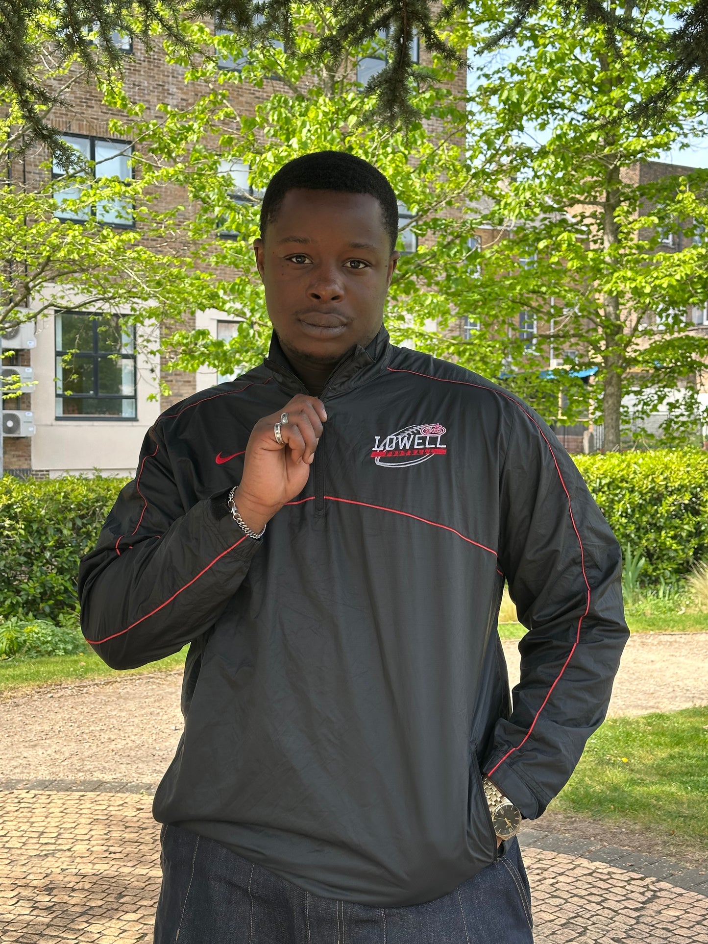 Nike Black Lowells Football Windbreaker