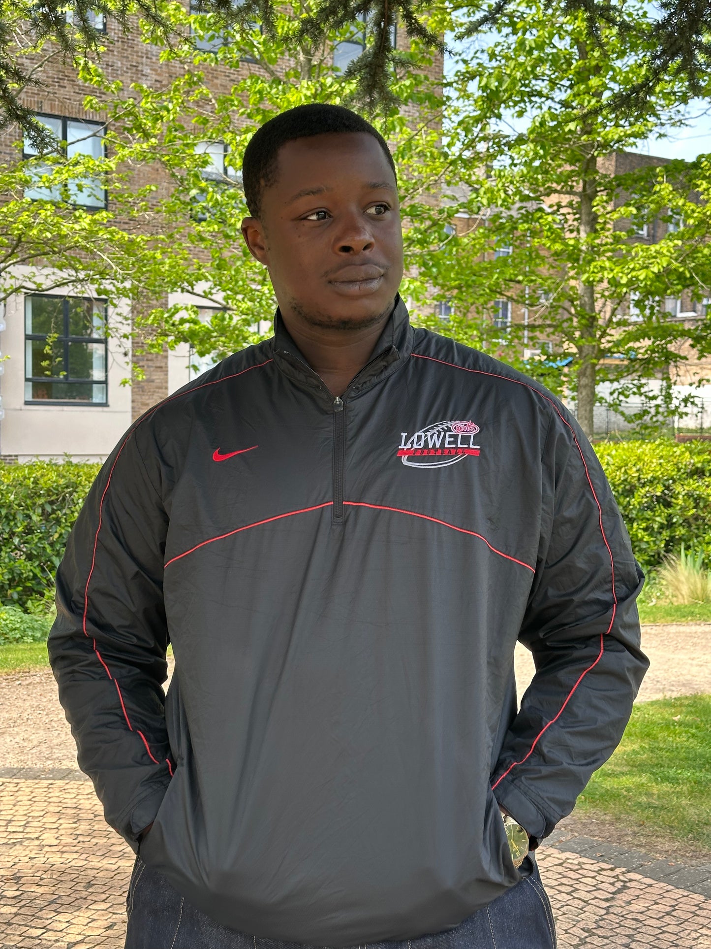 Nike Black Lowells Football Windbreaker