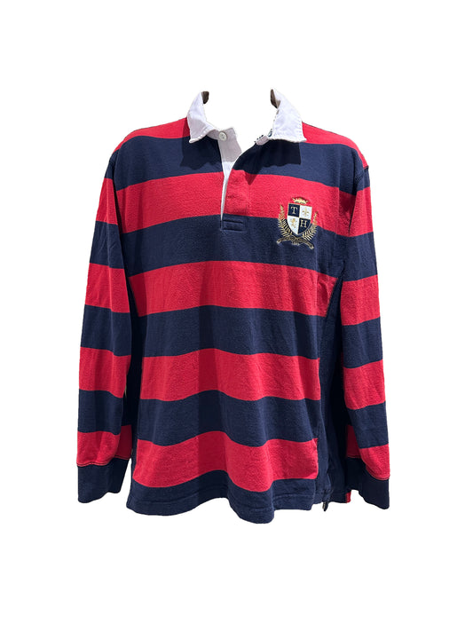 Tommy Hilfiger Red and Navy Rugby Polo