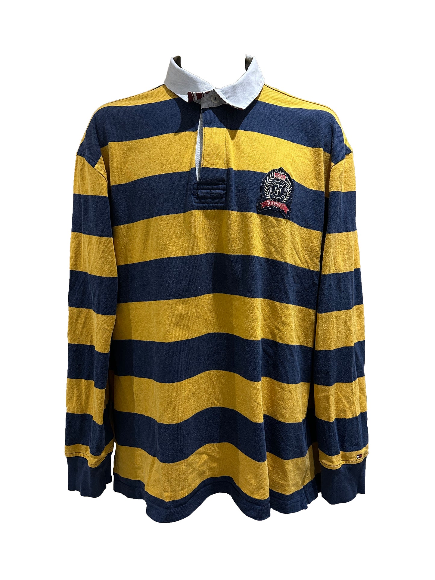 Unisex Tommy Hilfiger Gold Leaf Emblem Rugby Polo Shirt