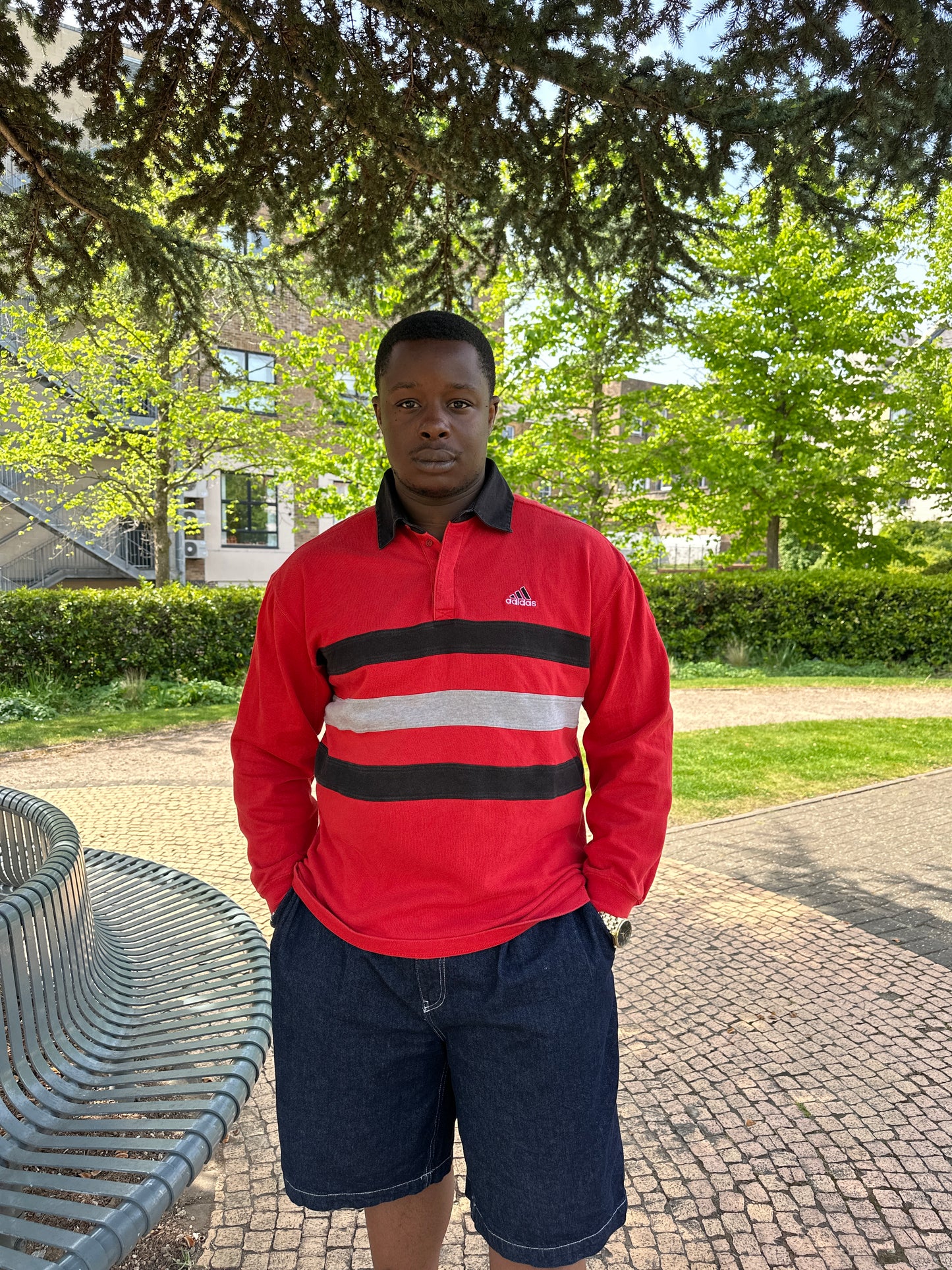 Unisex Adidas D7 F5 Rugby Polo Pullover Shirt 80's - 90's