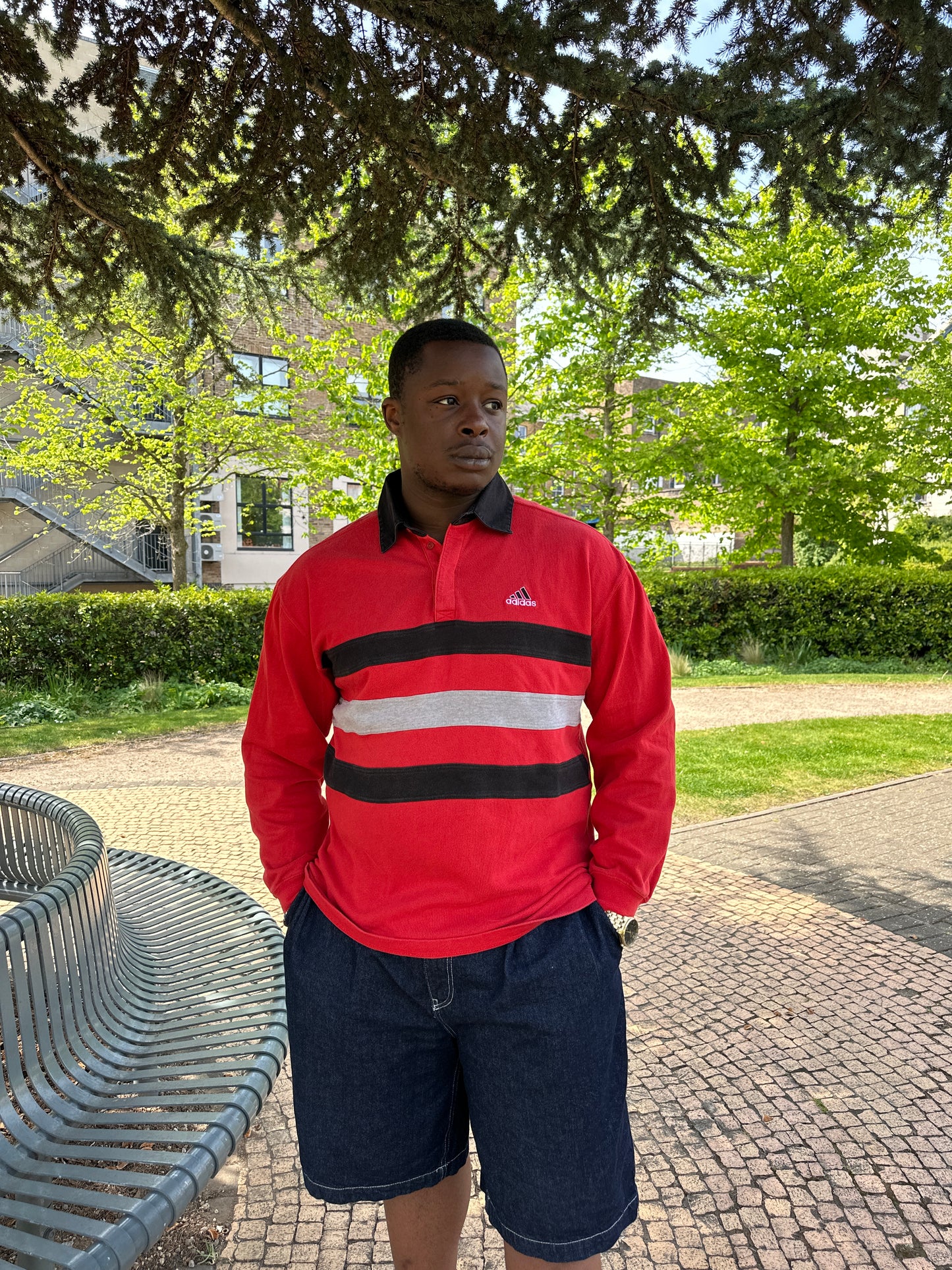 Unisex Adidas D7 F5 Rugby Polo Pullover Shirt 80's - 90's