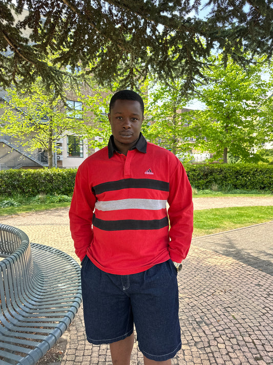 Unisex Adidas D7 F5 Rugby Polo Pullover Shirt 80's - 90's