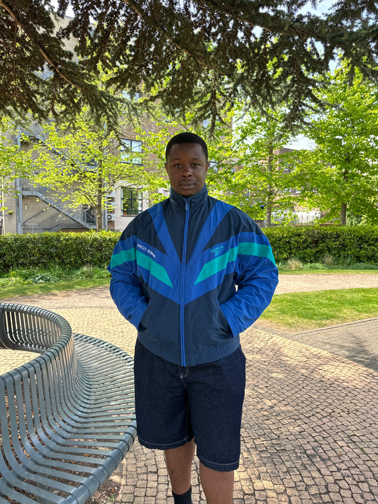 Vintage Reebok 90's Windbreaker with Classic Colour Block Design
